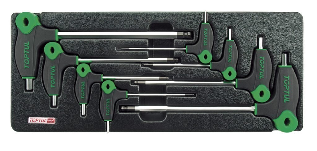 TOPTUL - 8 Piece L Type Ball End Met Key Wrench Set