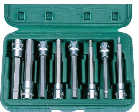 HANS - 8 Piece 3/8&quot; Drive Metric Hex Bit Socket Set
