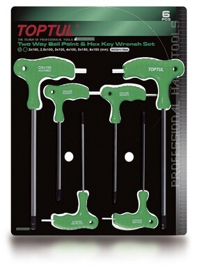 TOPTUL - 6 Piece Two Way Ball End Key Set