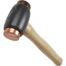 THOR - 1600G Copper/Rawhide Hammer #3 (3-12LB) 44mm Face Wood Handle