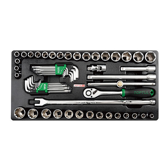 TOPTUL - 57 Piece 1/2" DR. Socket & Ball Point Hex Key Wrench Set TOPTUL - 57 Piece 1/2" DR. Socket & Ball Point Hex Key Wrench Set