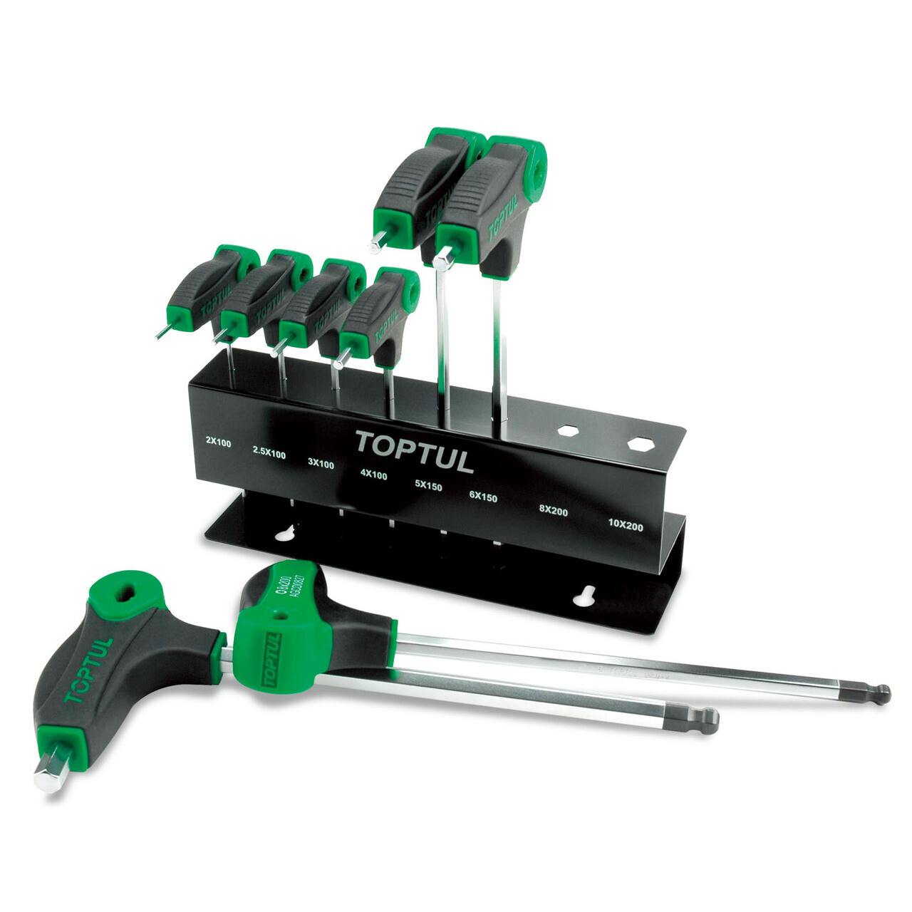 TOPTUL - 8 Piece Two Way Ball Point Hex L Type Key Set