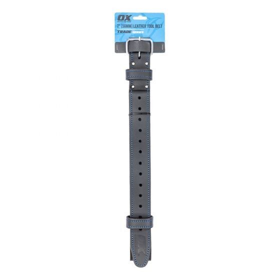 OX Trade Black Leather Belt - 2&quot; (50mm)