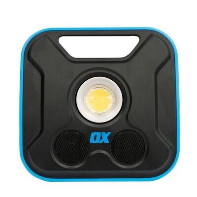 OX Pro 2300 Lumen LED Work Light with inbuilt wireless Speakers - Rechargeable