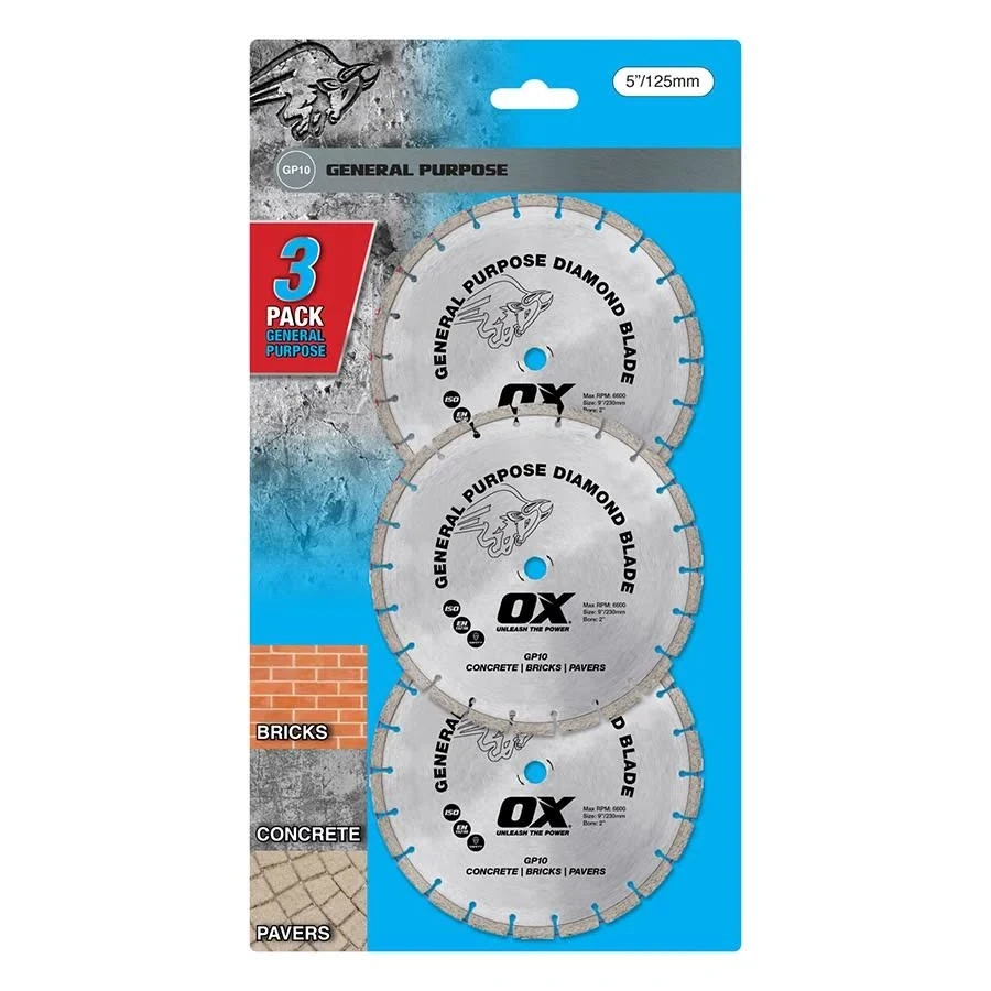Ox Diamond Blade General Purpose 5&quot; / 125mm - 3 Pack