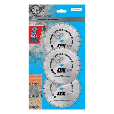 Ox Diamond Blade General Purpose 5&quot; / 125mm - 3 Pack