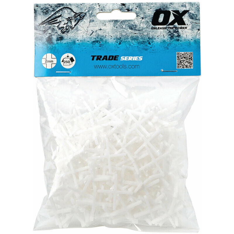 OX Trade Cross Shaped Tile Spacers 2mm - 500pc