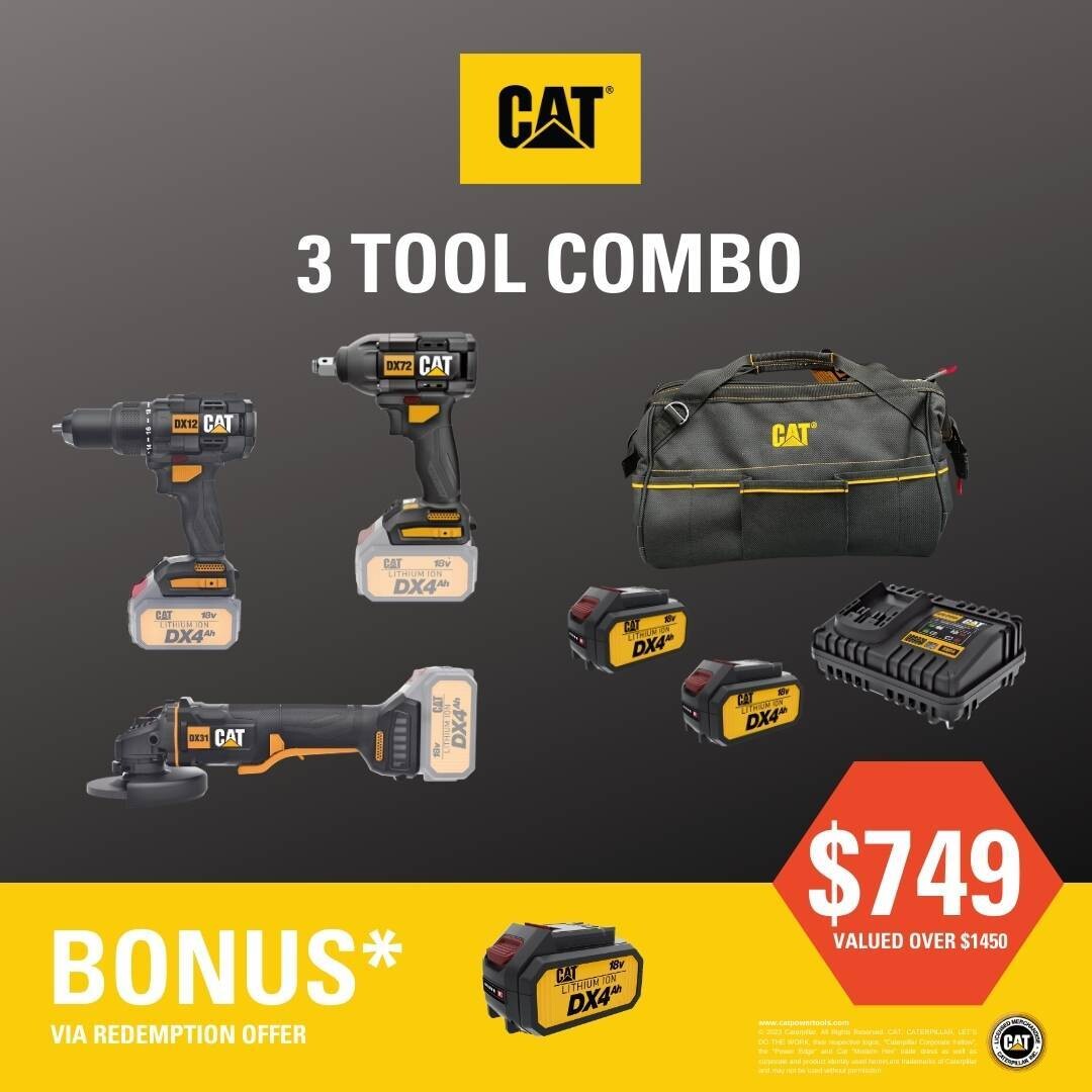CAT 3 PIECE TOOL COMBO KIT #3 CAT 3 PIECE TOOL COMBO KIT #3