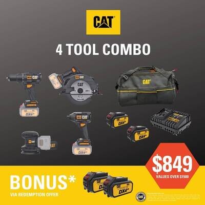 CAT 4 PIECE TOOL COMBO KIT #4