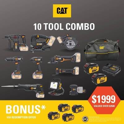 CAT 10 PIECE TOOL COMBO KIT #10