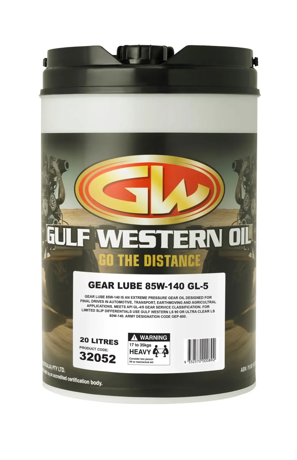 Gulf Western Gear Lube LOW VIS 75W90 20LT Gulf Western Gear Lube LOW VIS 75W90 20LT