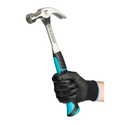 OX 16oz One Piece Steel Claw Hammer - OXGRIP Handle