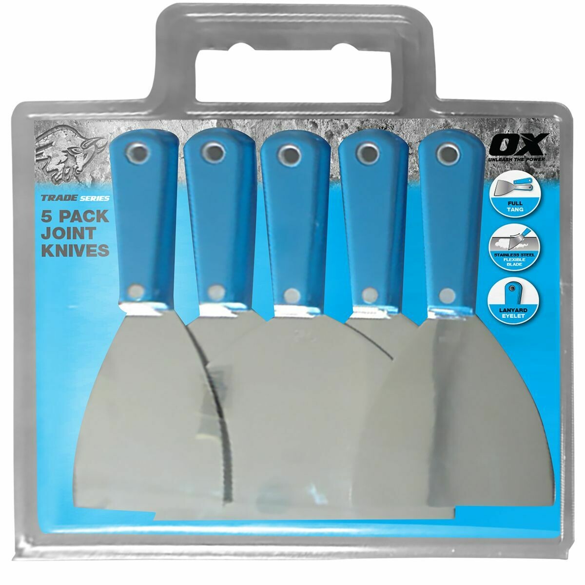 OX 5 PACK JOINT KNIVES - 3",4",5",6" AND 10"
