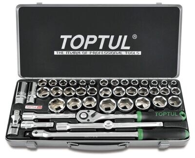 TOPTUL - 43 Piece 1/2" DR Socket Set