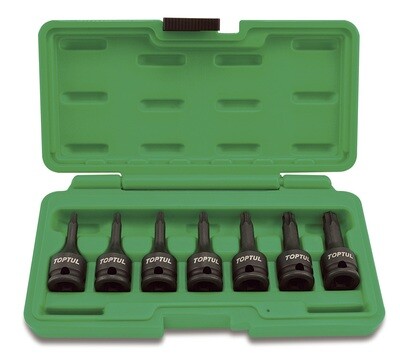 TOPTUL - 7 Piece 3/8" Dr. Star Bit Impact Socket Set