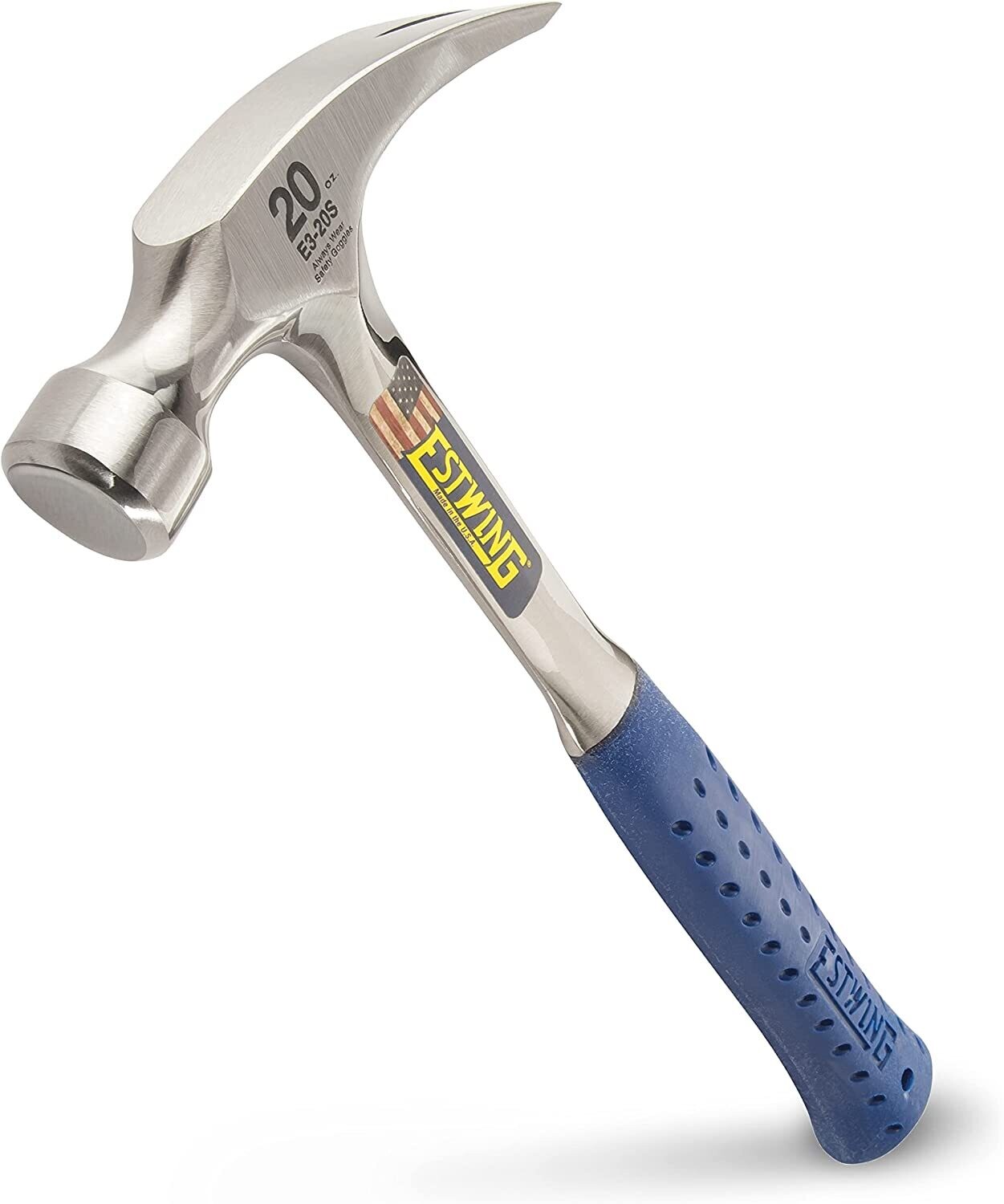 ESTWING - 20oz Rip Vinyl Grip Hammer - Smooth Face (Shock Reduction)