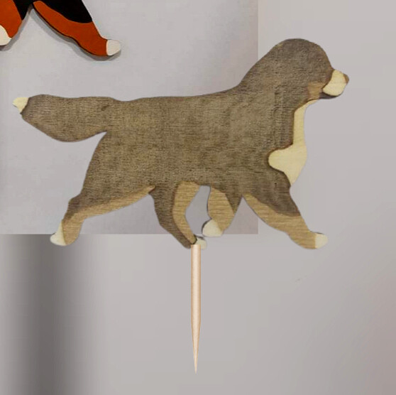 D&#39;Bern Designe Bernese Engraved wooden  Topper 10 cm