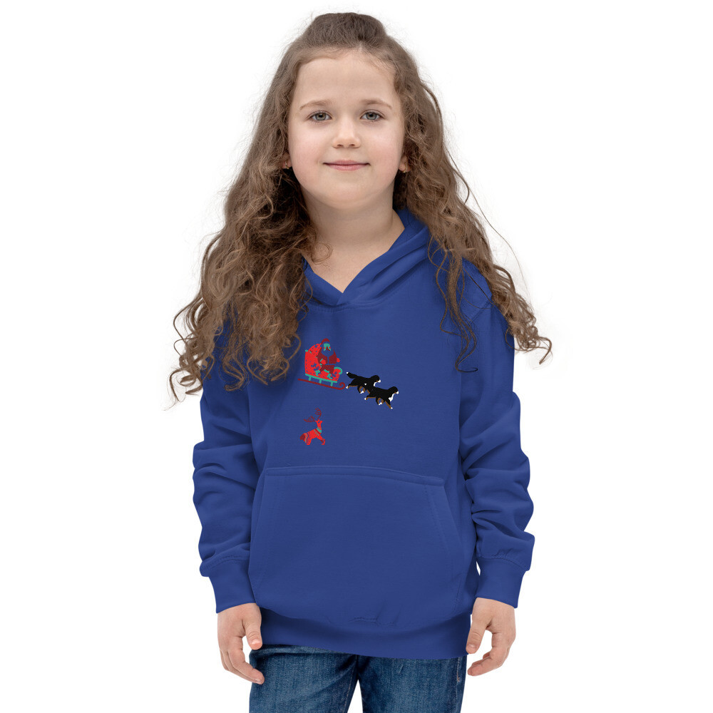 D&#39;Bern Designe Kids Xmas Hoodie, Color: Royal Blue, Size: XS