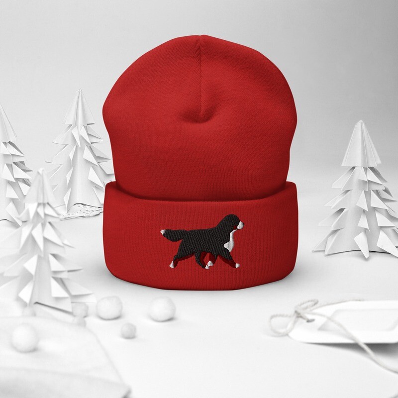 D&#39;Bern Designe embroided Cuffed Beanie/ in 9 colours