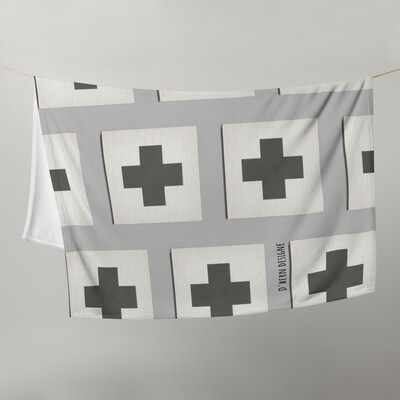 D`Bern Designe Throw Blanket Grey Swiss
