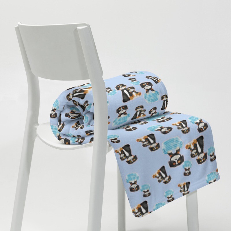 D`Bern Designe Throw Blanket Kids Blue