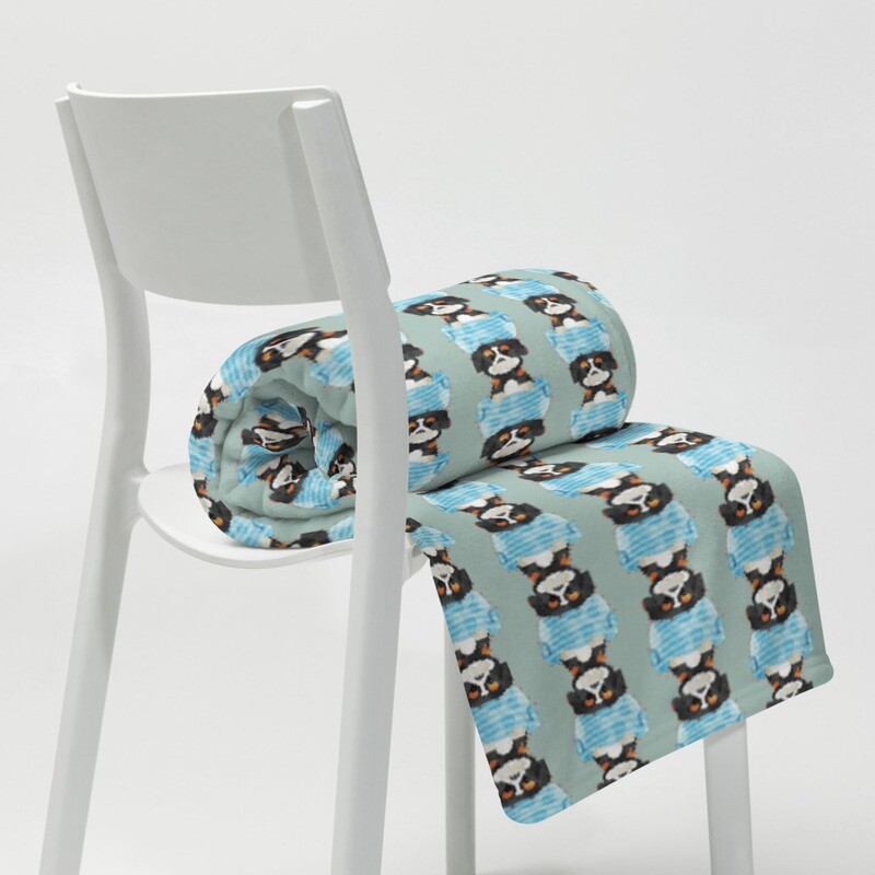 D`Bern Designe Throw Blanket Kids Puppy