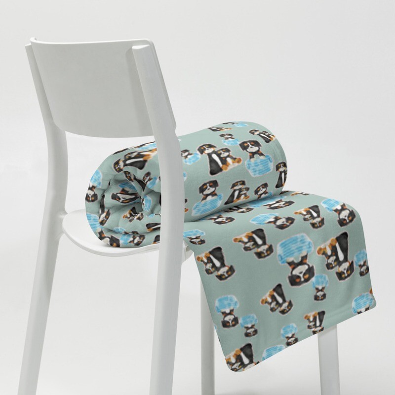 D`Bern Designe Throw Blanket Kids Opal green
