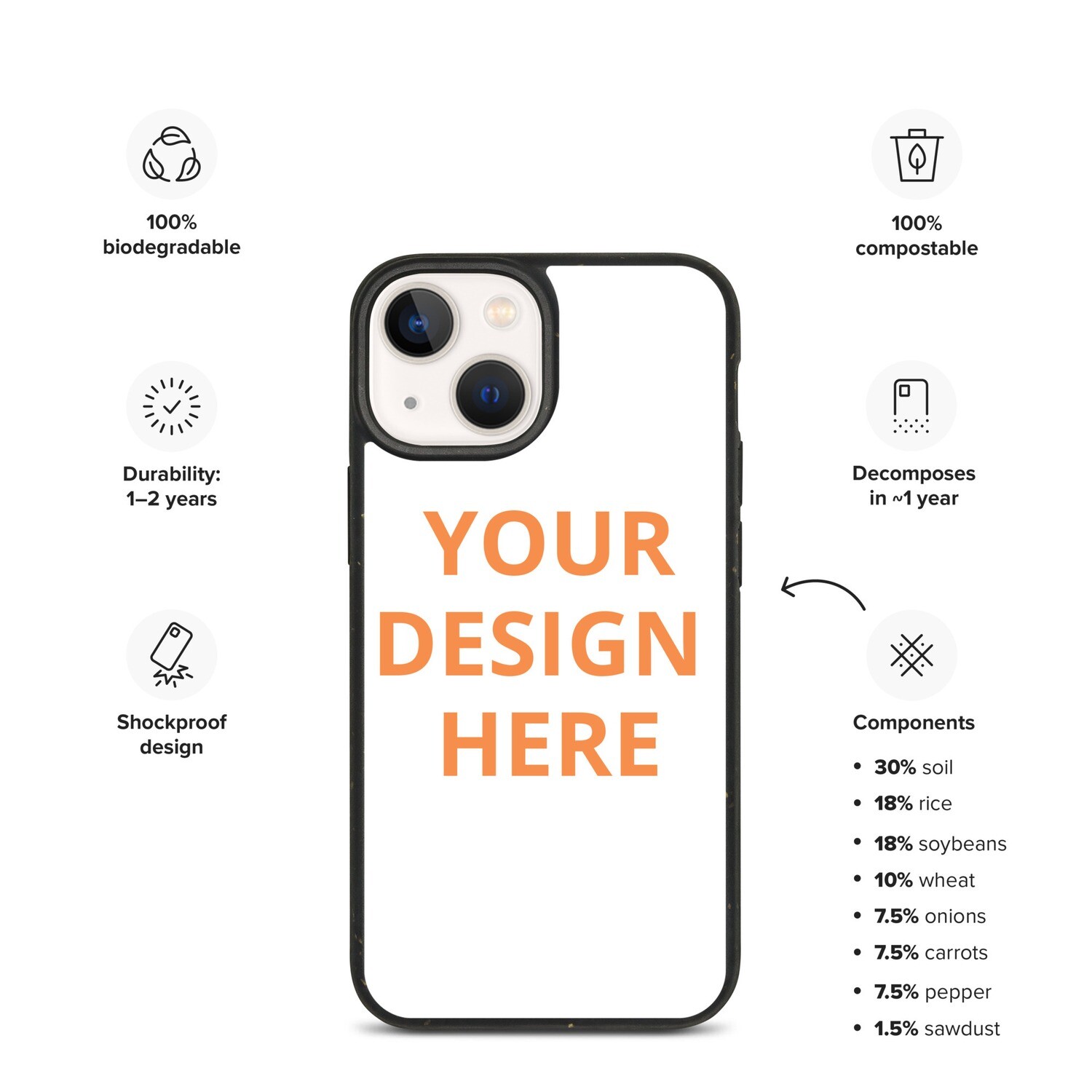 YOUR DESIGN Biodegradable iPhone case