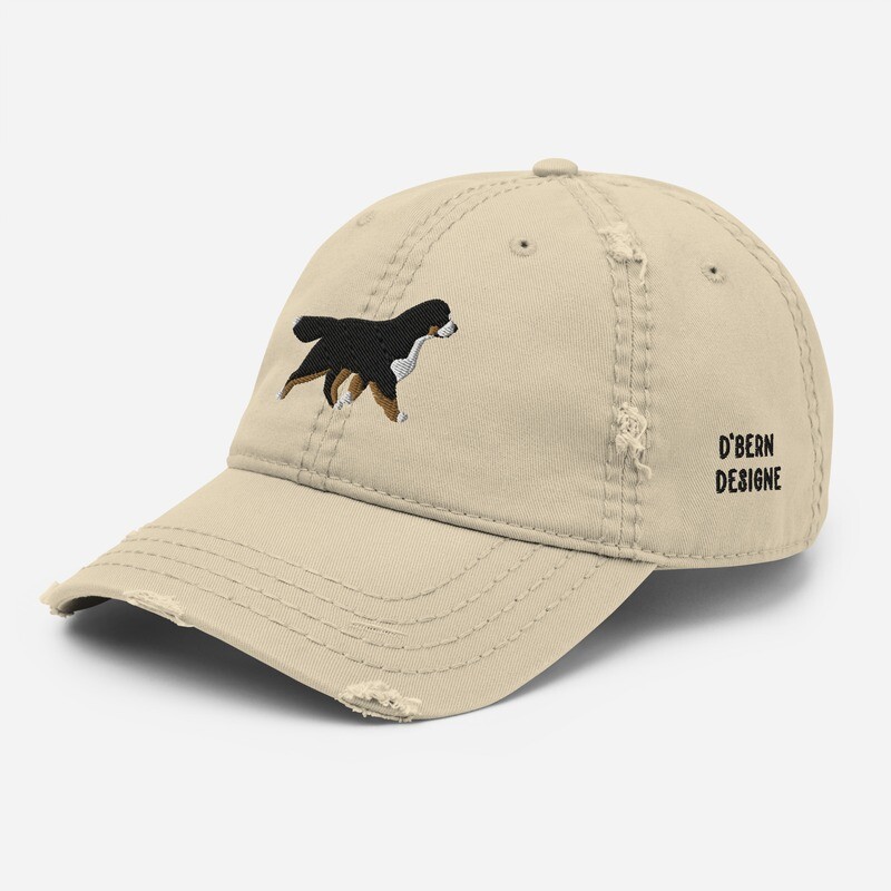 D&#39;Bern Designe Distressed Dad Bernese Hat/ 4 colours