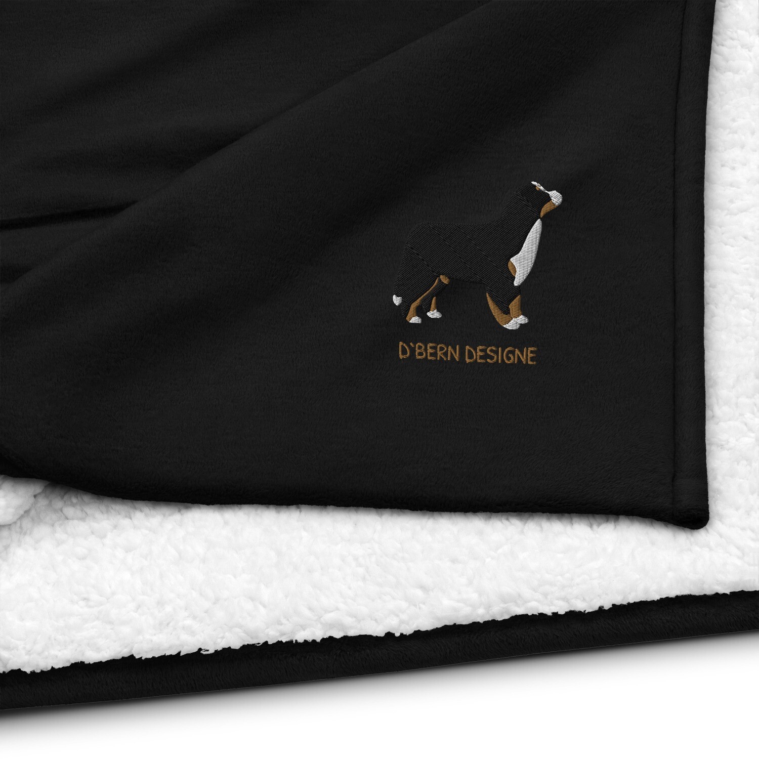 D`Bern Designe sherpa blanket Bern3 /in 3 colours, Color: Black