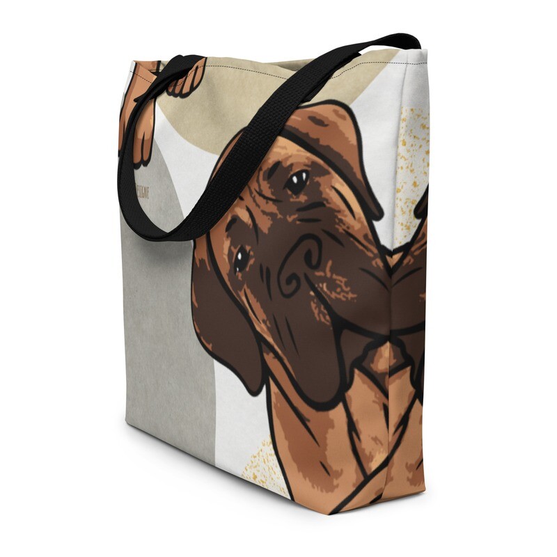 D`Bern Designe Bullmastiff Tote Bag Large with pocket