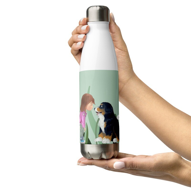 D`Bern Designe  Steel Water Bottle PuppyB