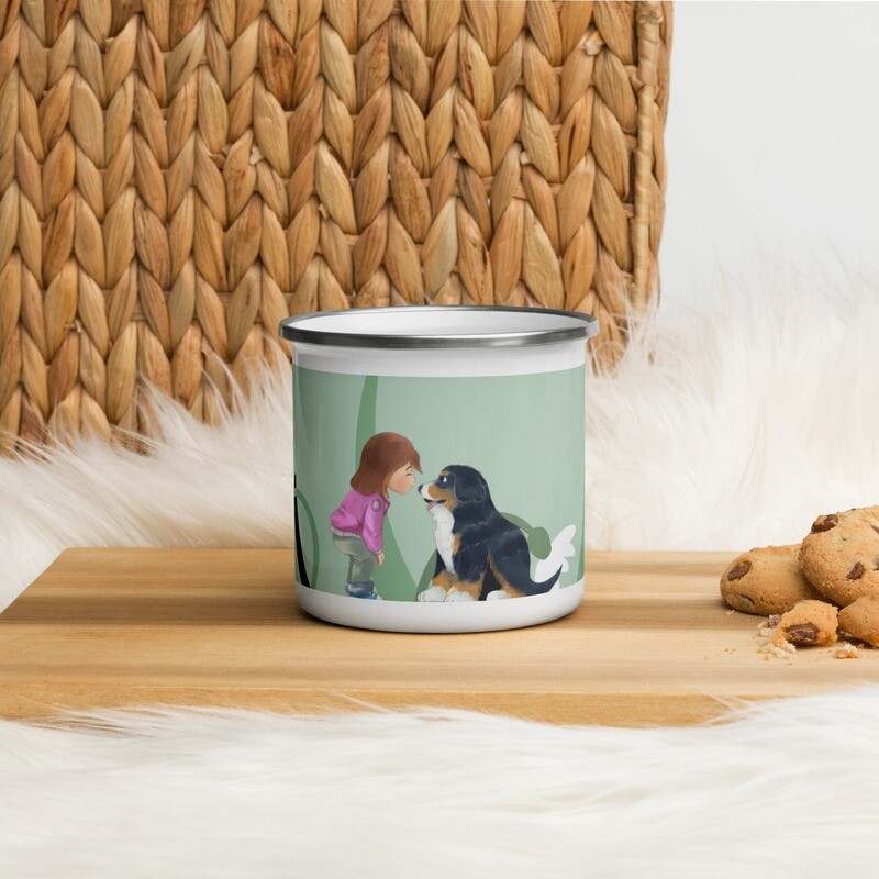 D`Bern Designe Enamel Mug PuppyB