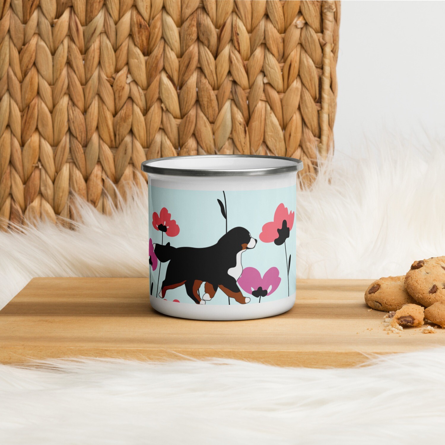 D`Bern Designe Enamel Mug FlowerB