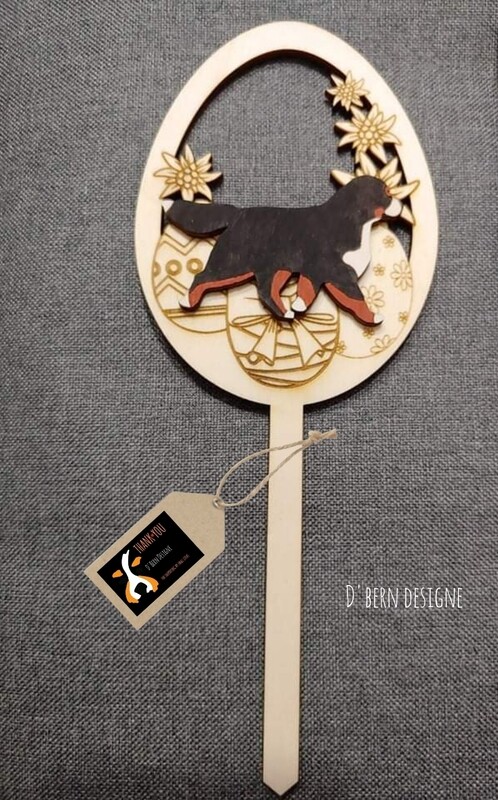 D&#39;Bern Designe Easter Bern Egg ..2PY on stick