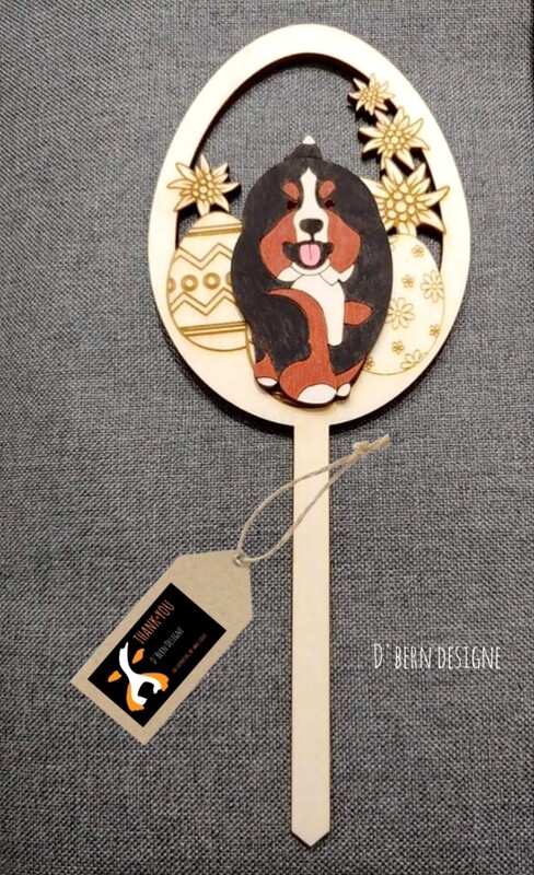 D&#39;Bern Designe Easter Bern Egg ..1PY on stick