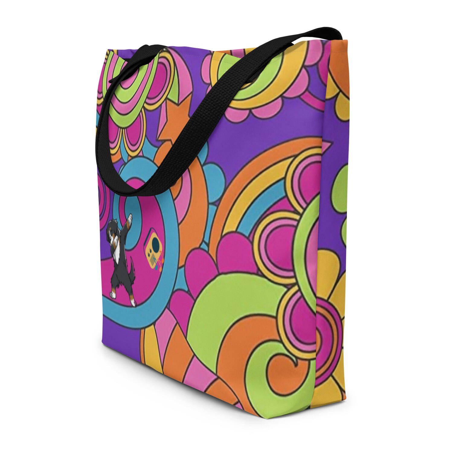 D&#39;Bern Designe Dancing Bernese1 Tote Bag L, Color: Black