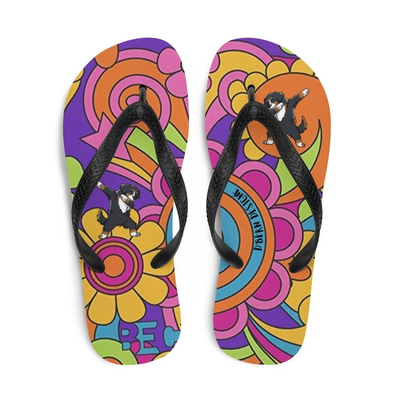 D&#39;Bern Designe Dancing Bernese1 Flip-Flops