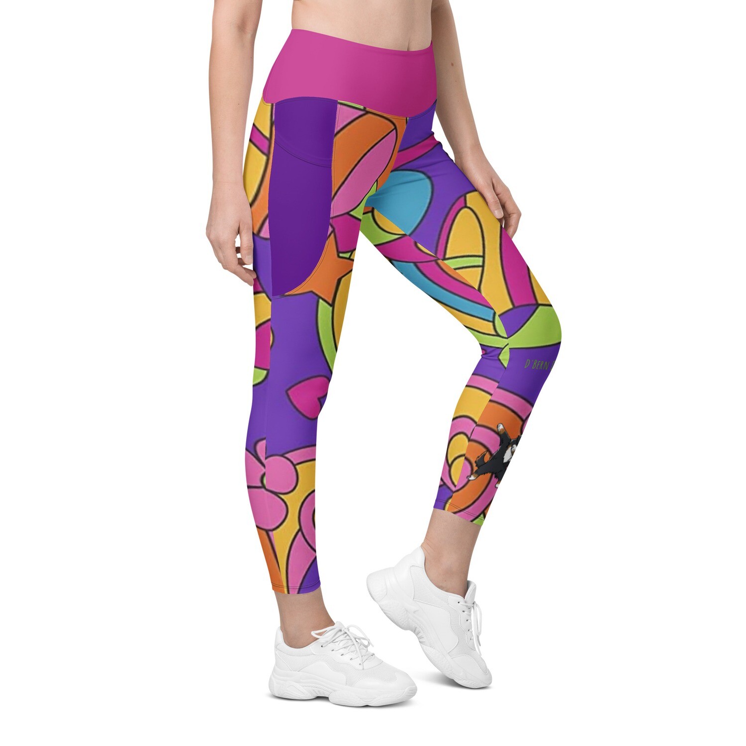 D&#39;Bern Designe Dancing Bernese Leggings with pockets, Size: 2XS