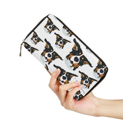 D`Bern Designe Leather Zip Wallet Funny  Bernese