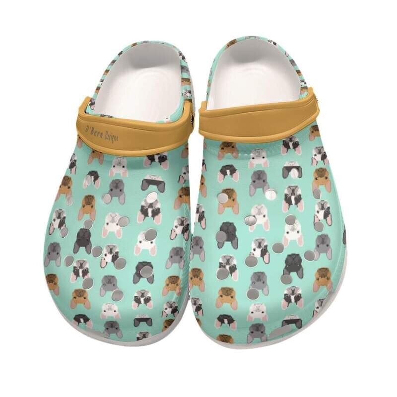 D&#39;Bern Designe French Bulldog Clogs 9