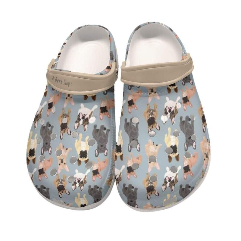 D&#39;Bern Designe French Bulldog Clogs 6