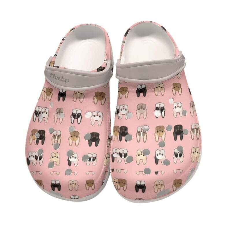 D&#39;Bern Designe French Bulldog Clogs 5