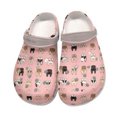 D&#39;Bern Designe French Bulldog Clogs 5
