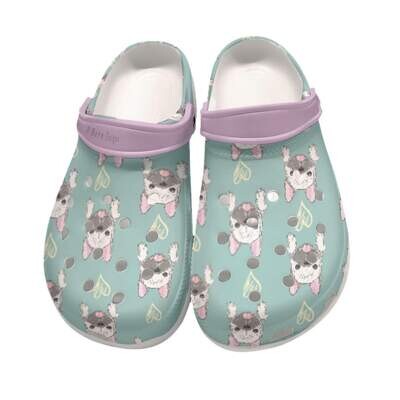 D&#39;Bern Designe French Bulldog Clogs 1