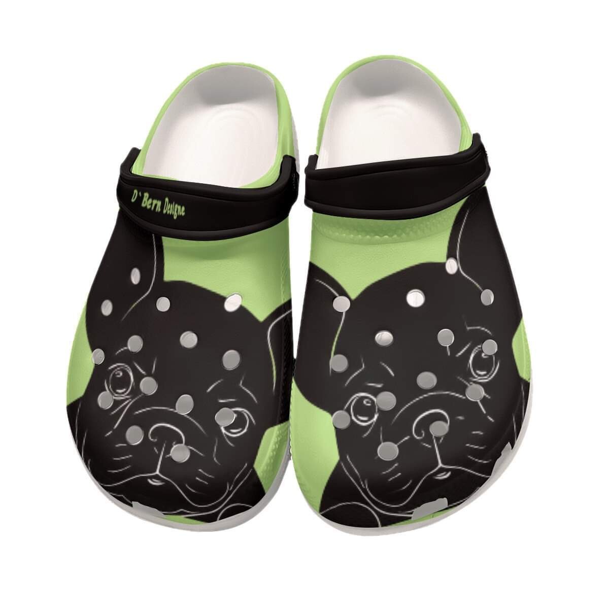 D&#39;Bern Designe French Bulldog Clogs 3