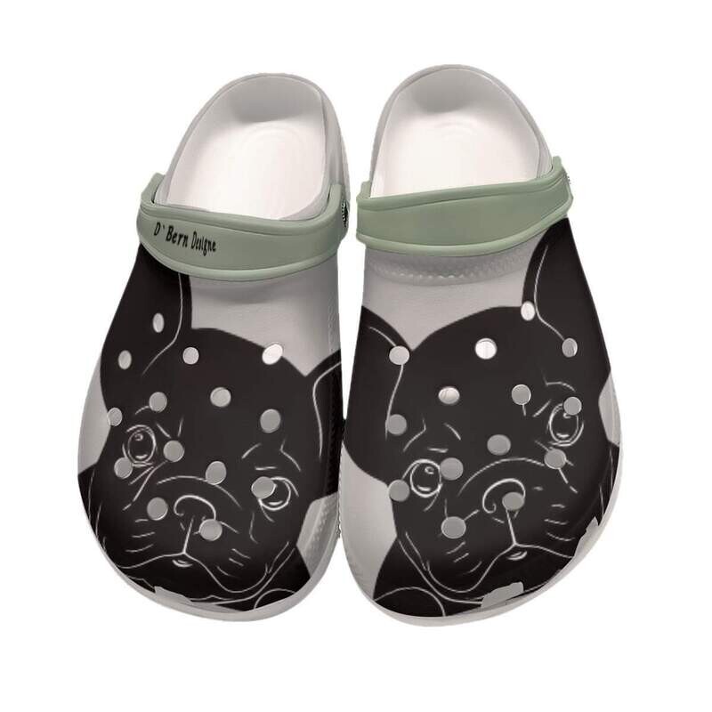 D&#39;Bern Designe French Bulldog Clogs 7