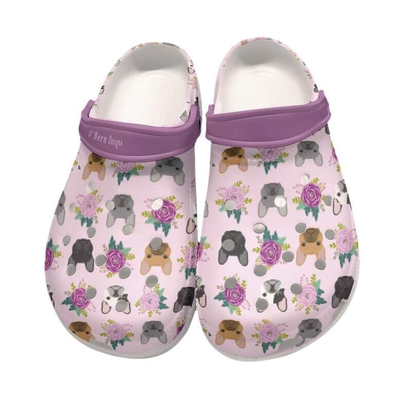 D&#39;Bern Designe French Bulldog Clogs 2
