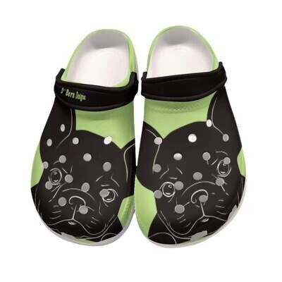 D&#39;Bern Designe FRENCH BULLDOG CLOGS