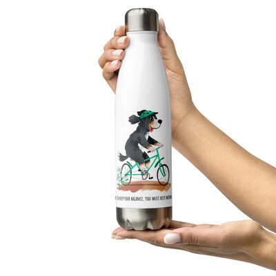 D`Bern Designe Stainless Steel Water Bottle Bernese on the road